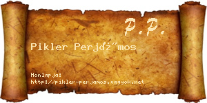 Pikler Perjámos névjegykártya
